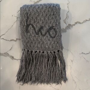 Hollister Charcoal Knit Scarf with Fringe